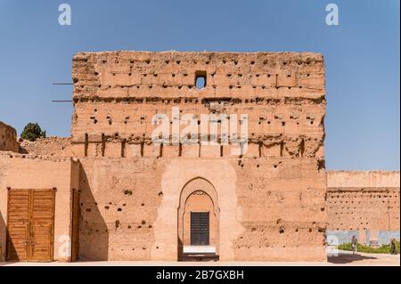 El Badii-Palast, Marrakesch. Marokko Stockfoto