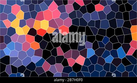 Abstrakter mehrfarbiges, kaputtes Farbglas mit Hintergrundeffekt in Illustration Texture Design Stockfoto