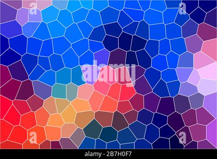 Abstrakter mehrfarbiges, kaputtes Farbglas mit Hintergrundeffekt in Illustration Texture Design Stockfoto