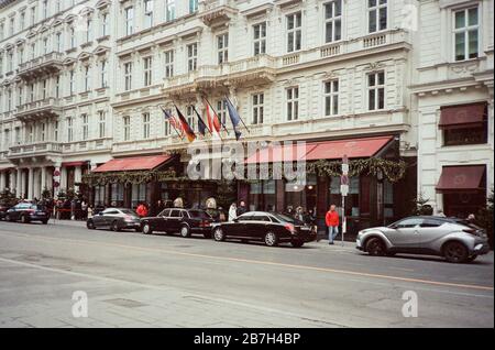 Hotel Sacher, Wien, Österreich, Europa. Stockfoto