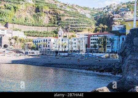 Stadtbild von Ribeira brava auf der Insel madeira, portugal. Stockfoto