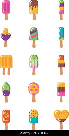 Set Icons für Eiscremes Stock Vektor