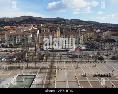 Turin, ITALIEN - CIRCA FEBRUAR 2020: Luftbild der Stadt Stockfoto