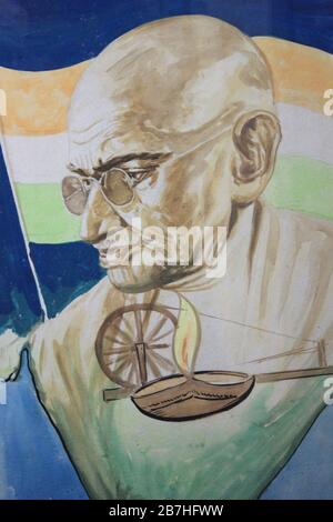 Gandhi Kunstwerk Stockfoto