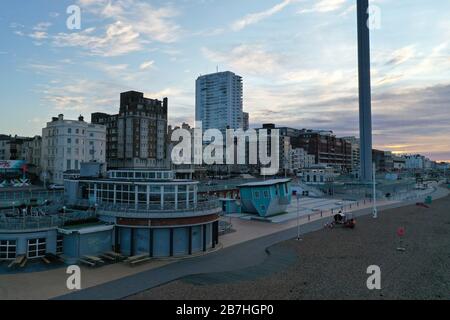 Frühmorgendliche Ausblicke auf Brighton und Hove von oben während des Kovid19-Ausbruchs Stockfoto