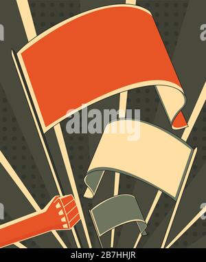 Hand mit einem Flag Stock Vektor