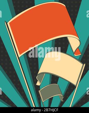 Plakat mit Umsturzfahne Stock Vektor