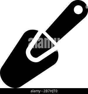 Mini-Trowel, Gartenwerkzeug, Schaufel. Abbildung des Symbols "flacher Vektor". Einfaches schwarzes Symbol auf weißem Hintergrund. Mini-Trowel, Gartenwerkzeug, Schaufelschild Stock Vektor