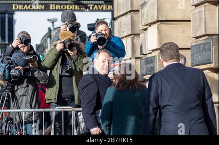 Edinburgh, Schottland, Großbritannien. März 2020. Alex Salmond erscheint am sechsten Tag seines Prozesses am High Court in Edinburgh. Stockfoto