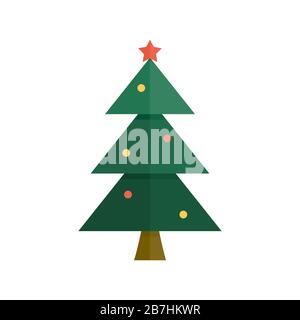 Weihnachtsbäume Modernes Flaches Design. Verwendung für Broschüren, Poster, Visitenkarten oder Webprojekte. Christmas Trees Vector Illustration in flachem Stil auf Stockfoto