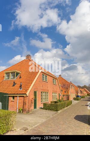 Historische Bauernhäuser im Viertel Oosterpark in Groningen, Niederlande Stockfoto