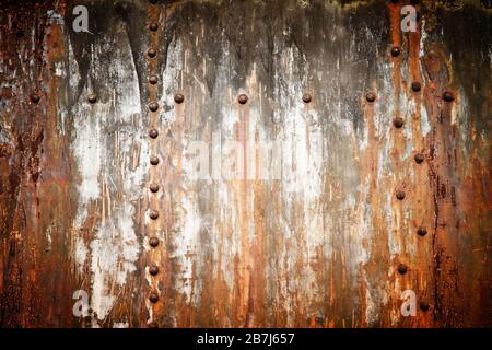 Grunge Background-metallische Textur. Rostige verwitterte vintage Oberfläche. Stockfoto