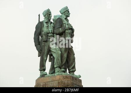 Detail des Commando Monument an der Spean Bridge, Fort William, Highland, Schottland, Großbritannien Stockfoto