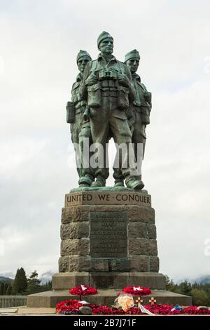 Detail des Commando Monument an der Spean Bridge, Fort William, Highland, Schottland, Großbritannien Stockfoto