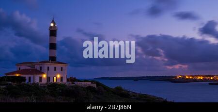 Leuchtturm Portcolom. Mallorca, Balearen.Spanien Stockfoto