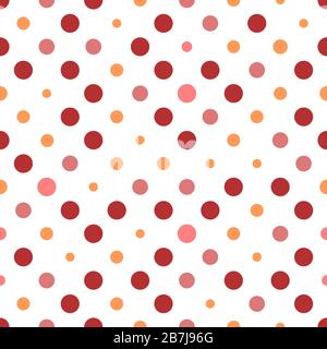 Nahtlose Punkttextur mit Polka. Rot und Rosa auf Weiß. Retro-Polyka-Dots-Vektor. Stock Vektor