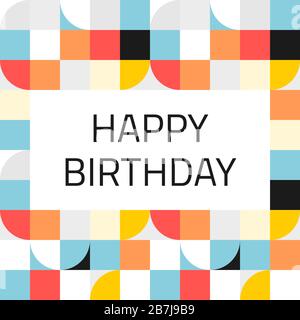 Glückwunschkarte zum Geburtstag. Einfaches geometrisches Vektordesign. Stock Vektor