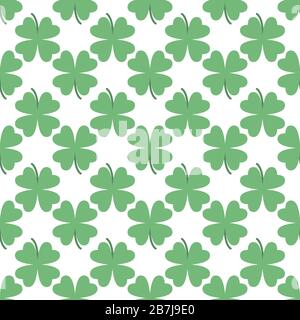 Saint Patrick Day grünes Kleeblatt nahtloses Muster Stock Vektor
