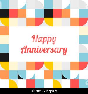 Glückwunschkarte zum Jahrestag. Einfaches geometrisches Vektordesign. Stock Vektor