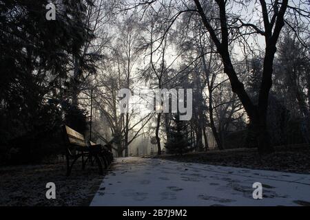 Blick auf den Sonnenuntergang in Timisoara Stockfoto