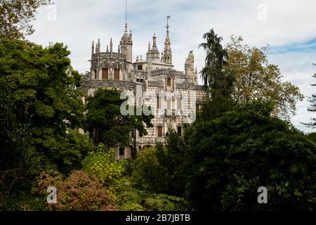 Außenansicht des Palastes Quinta da Regaleira, Sintra, Portugal Stockfoto