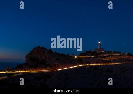 Leuchtturm Formentor cape. Balearen, Mallorca, Spanien Stockfoto