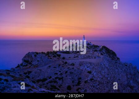 Leuchtturm Formentor cape. Balearen, Mallorca, Spanien Stockfoto