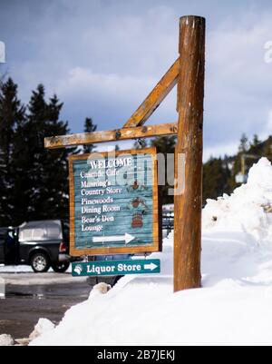 Wegweiser in Manning Park, British Columbia, Kanada Stockfoto