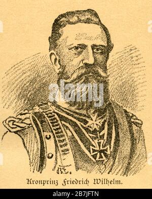 Europa, Deutschland, Berlin, Friedrich III. Von Pressen, 1880er Jahre, Deutscher Kaiser und König von Preßen, aus dem Hause der Hause der Stadt, 99 Tage Kaiser, Motiv aus: ' der Krieg zwischen Frankreich und Deutschland in den Jahren 1870 - 1871 ', von J. Scheibert, Verlag von W. Pauli-Nachfolger ( H. Jerosch ), Berlin, im Jahre 1895 . / Europa, Deutschland, Berlin, Friedrich III., Friedrich III. Von Preßburg, Deutscher Kaiser und König von Preßburg, 1880th, Kaiser für neunundneunzig Tage, Bild von: ' der Krieg zwischen Frankreich und Deutschland in den Jahren 1870 - 1871 ' ( der Krieg zwischen Frankreich und Deutschland Stockfoto