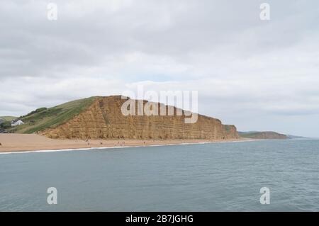 Klippen in West Bay Bridport, Dorset England Stockfoto