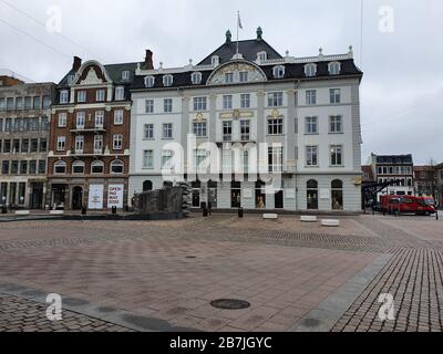 Aarhus, Dänemark - 16. März 2020: Hotel Royal at Storetorv in Aarhus, Hotel and Casino Stockfoto