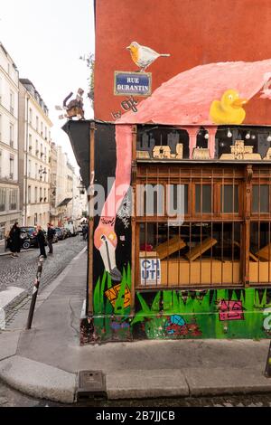 Le Petit Moulin Bistro Montmartre Paris Frankreich Stockfoto