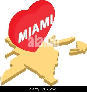 Liebe miami Ikone, isometrischer Stil Stock Vektor