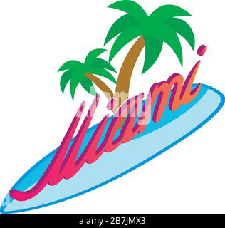 Symbol für tropischen Strand, isometrischer Stil Stock Vektor