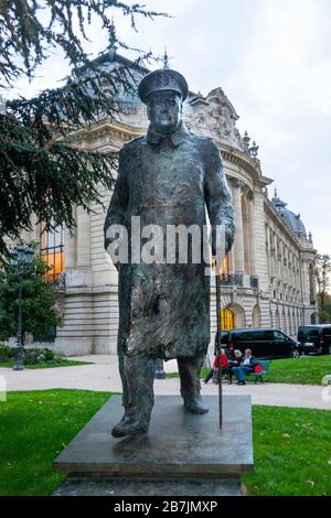Winston Churchill Statue vor dem Petit Palace Stockfoto