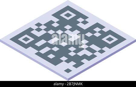 Digitales qr-Codesymbol, isometrischer Stil Stock Vektor