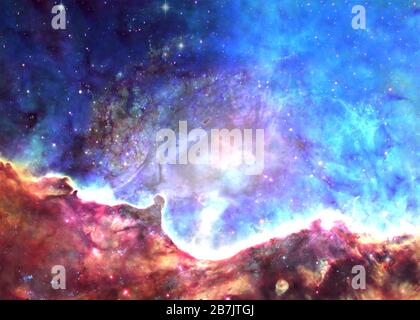 Stardust im tiefen Raum. Sternenbildregion. Science-Fiction-Hintergrundbild. Elemente dieses Bildes wurden von der NASA eingerichtet. Stockfoto