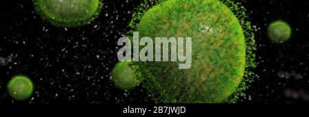 Covid-19-Virusausbruch, das gesundheitsbedrohende Coronavirus - das in der Lage ist, Krankheiten durch die allgemeine Grippe und auch ernsthaftere Krankheiten zu verursachen Stockfoto