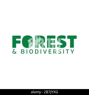 Design zur Feier des Internationalen Waldtags, 21. märz, in Vektorgrafiken. Stockfoto