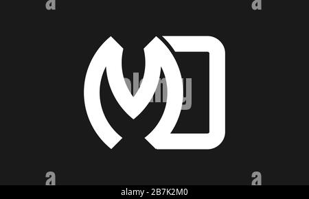 Buchstaben MD oder M O Anfangslogo Design in Vektor, professionelle Buchstaben Monogramm Logo auf Hintergrund. Stock Vektor