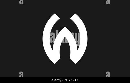 Herausragend professionell elegant trendige, beeindruckende schwarze und weiße Farbgebung mit anfänglichem Alphabet Icon Logo Stock Vektor