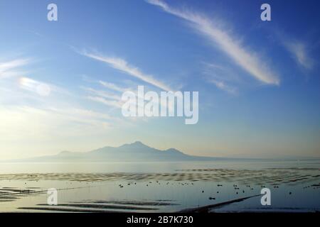 Net für Algen in Ariake Meer, Präfektur Kumamoto, Japan Stockfoto