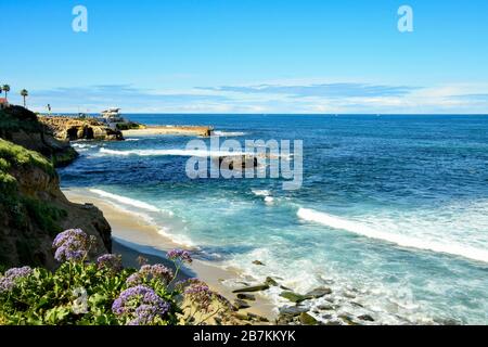 La Jolla ist eine Gemeinde von San Diego, die als "das Juwel des Pazifiks" bekannt ist. Stockfoto