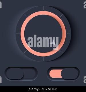 Neumorph UI-Kit Stock Vektor