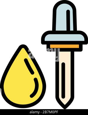 Symbol für Flüssighafen-Pipette. Outline Liquid Vape Pipetten-Vektorsymbol für Web-Design isoliert auf weißem Hintergrund Stock Vektor