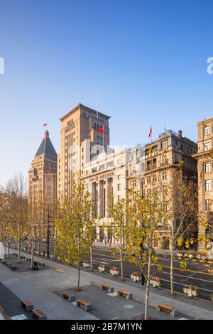 Gebäude entlang der Bund, Shanghai, China Stockfoto