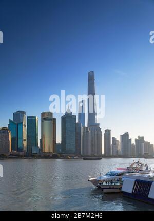 Skyline von Pudong, Shanghai, China Stockfoto