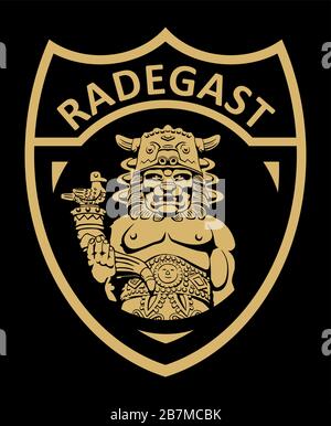 Heidnischer gott Radegast im Wappen - Vektor Stock Vektor