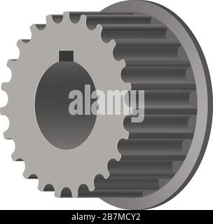 Steuerscheibe. Nockenwellen-Riemenscheibe. 3D-Effektvektor Stock Vektor