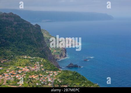 Ponta delgada auf madeira Nordküste Panorama-Blick auf das Meer Stockfoto